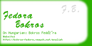 fedora bokros business card